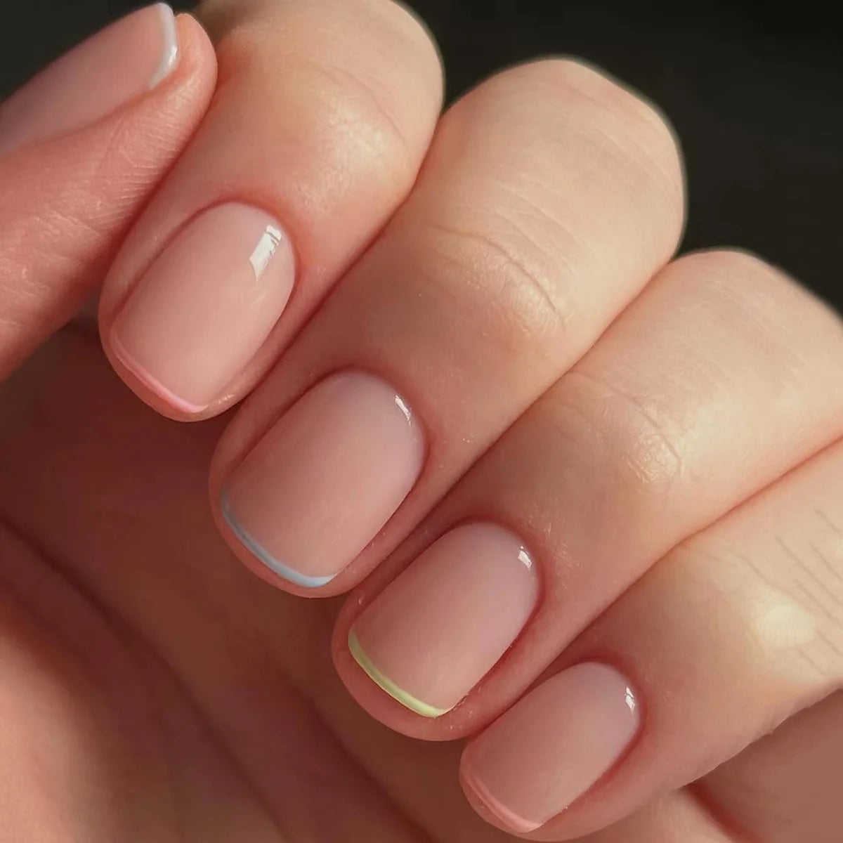 Blush French Glow – 24pcs Press-On Nail Kit (Square Tips, Jelly Glue Included)