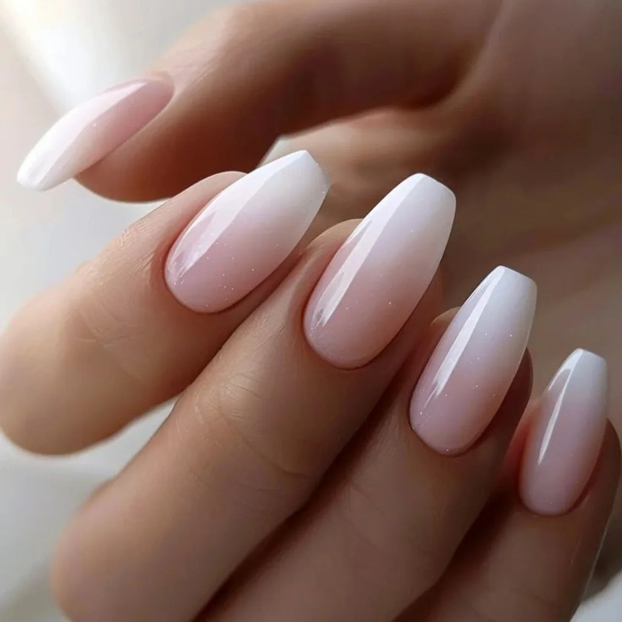 Blush French Glow – 24pcs Press-On Nail Kit (Square Tips, Jelly Glue Included)