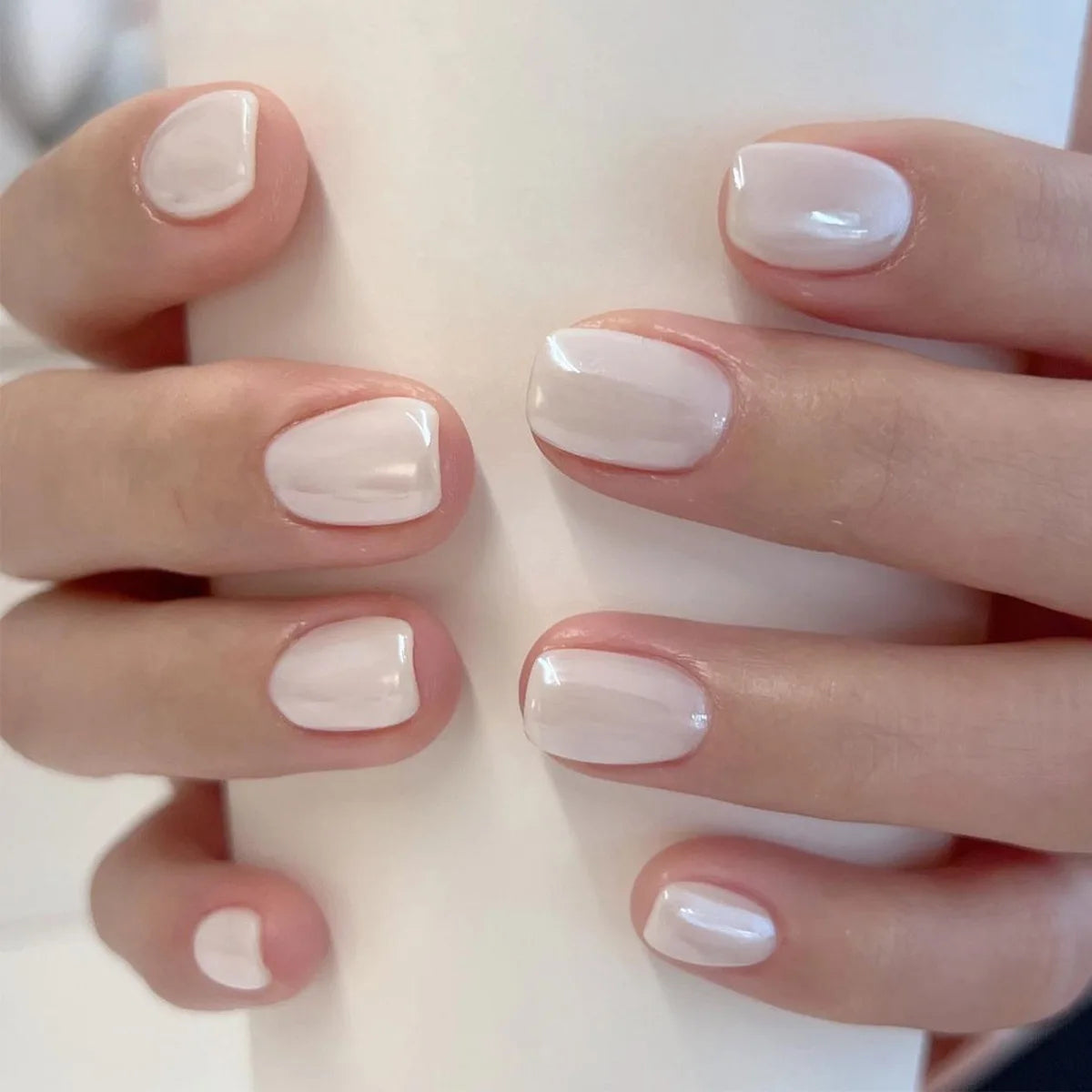 Blush French Glow – 24pcs Press-On Nail Kit (Square Tips, Jelly Glue Included)