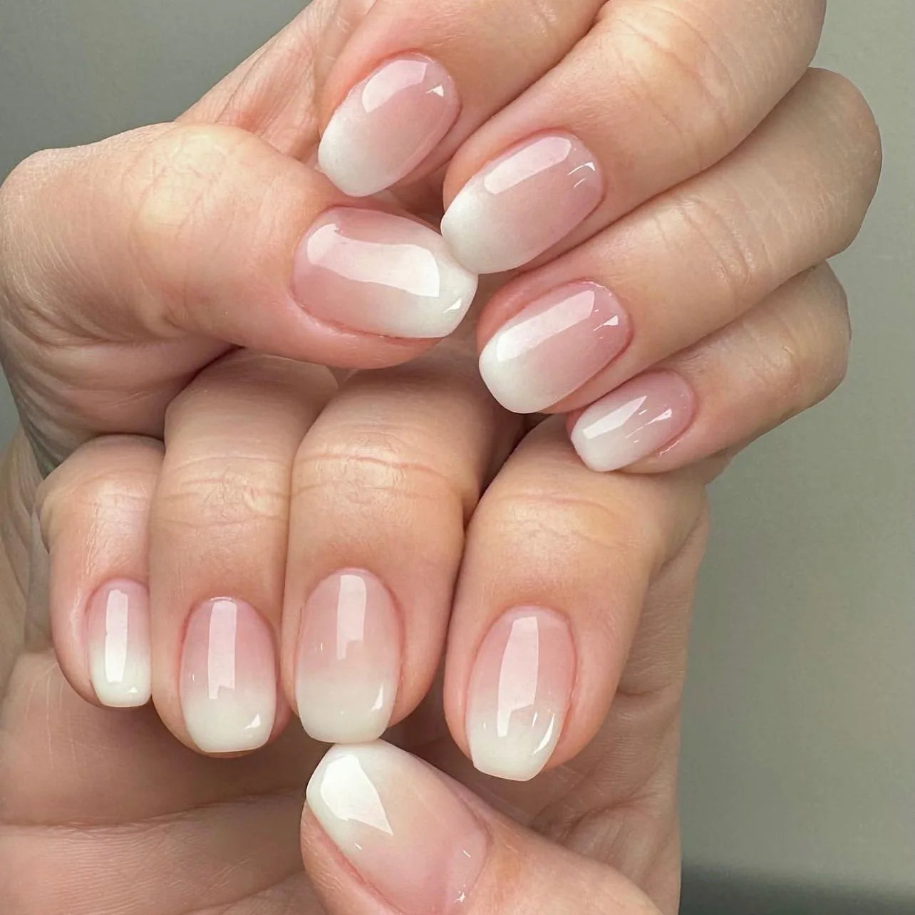 Blush French Glow – 24pcs Press-On Nail Kit (Square Tips, Jelly Glue Included)
